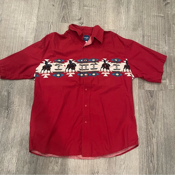 Vintage Wrangler Western Pearl Snap Button Down Rodeo Shirt Men’s Size XL - Picture 1 of 6